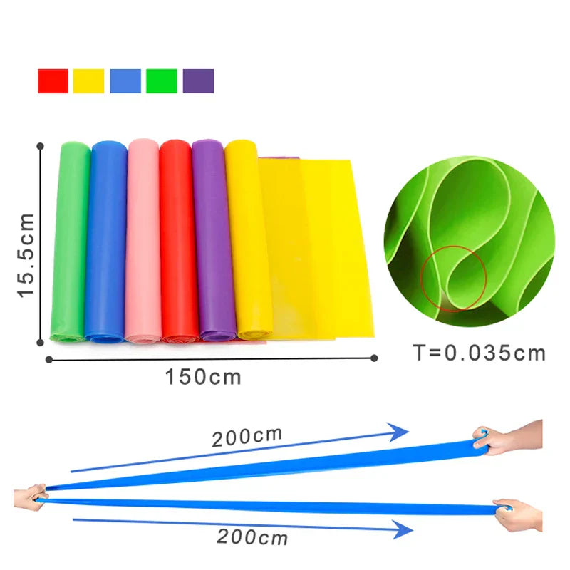 TPE Yoga Elastic Band Exercise Resistance Bands Pilates