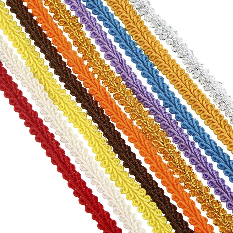 12mm Curve Cotton Lace Trim Centipede Braided Ribbon
