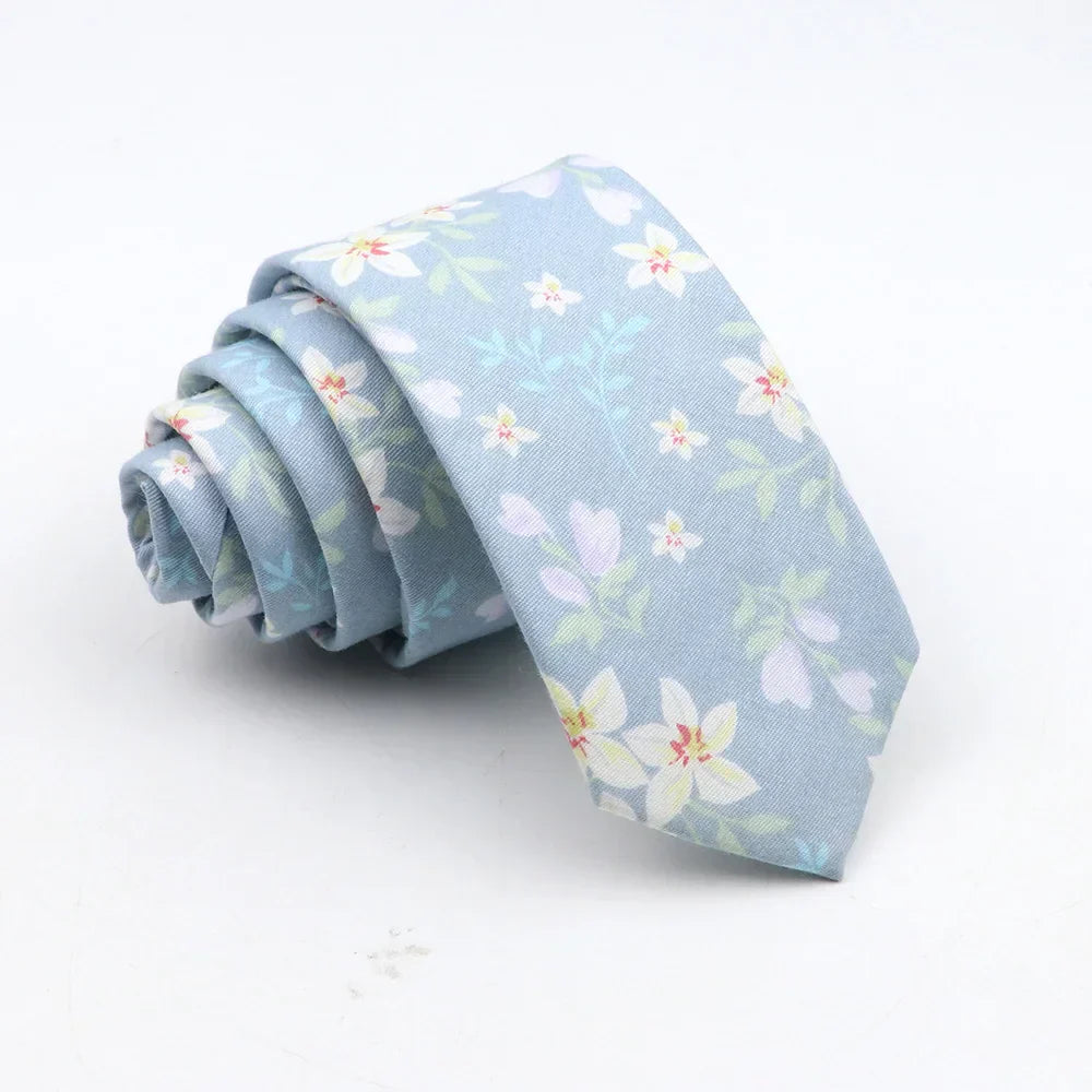 New Floral Tie For Men Skinny Casual Cotton