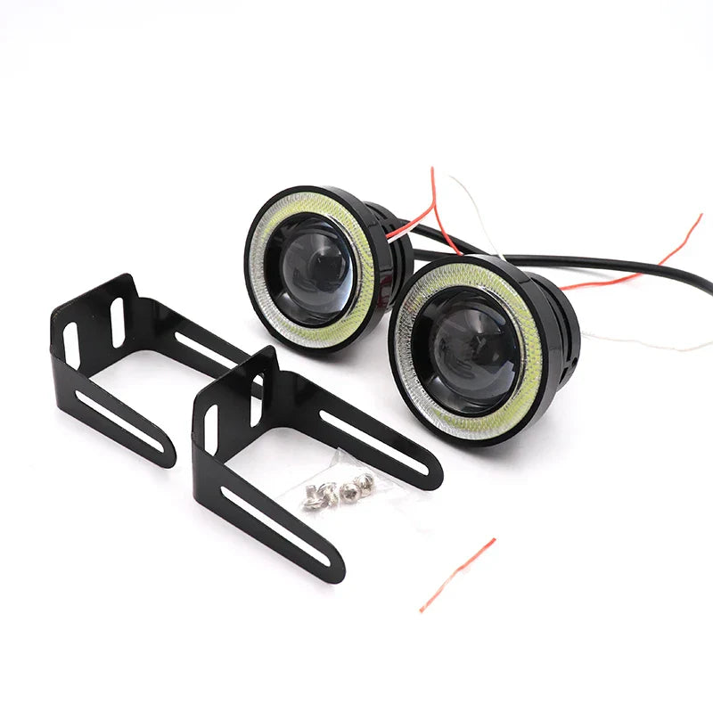 2pcs 3.0" COB LED Angel Eyes Fog Lamp 12V Universal