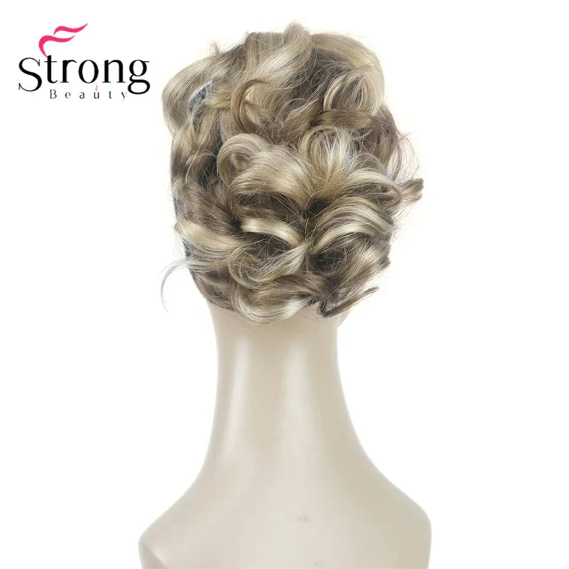 StrongBeauty Silver Short Natural Wave Ponytail Hair Extension