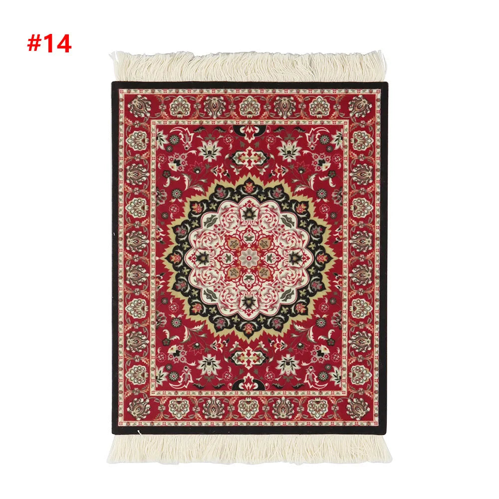 Persian Mini Woven Rug Mat Mousepad with Fring
