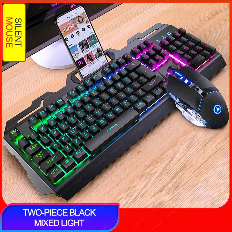 V2 Gaming Keyboard Mouse Headset Set Mechanical Feel