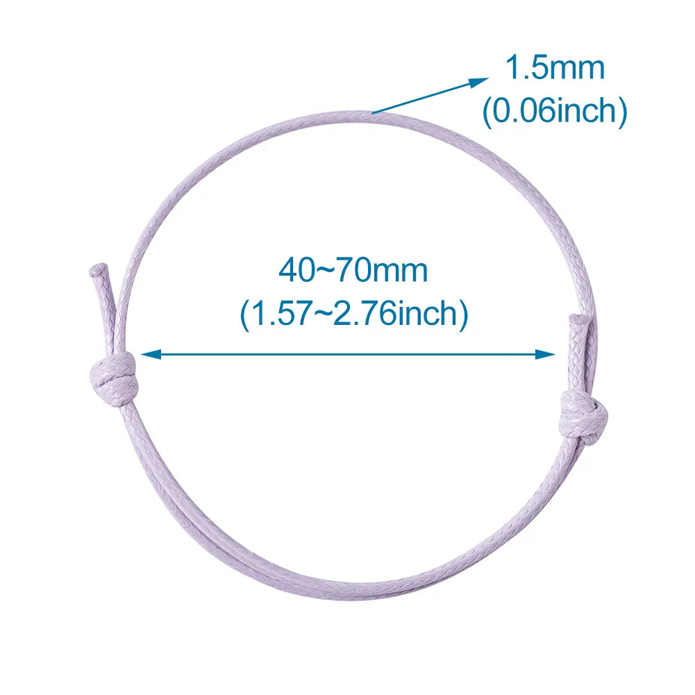 50pcs/lot Unisex Woven Korean Waxed Polyester Cord Bracelet