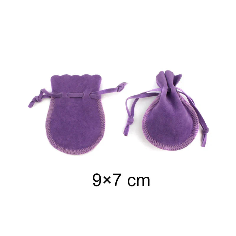 Wedding Bags with Candy Bag Can Custom Logo 50pcs/lot 7×9cm 9×12cm Jewelry Packaging Macarons Drawstring Good Velvet Gift Bags