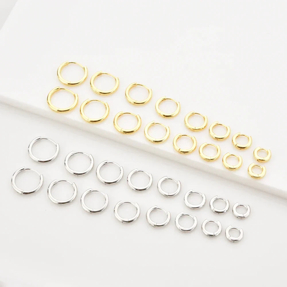 ANDYWEN 925 Sterling Silver Gold 5mm -12mm Plain