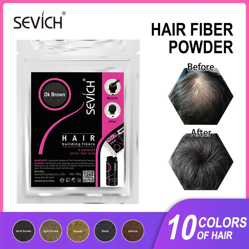 Sevich 100g Hair Fibers Refill Bag 10 Colors