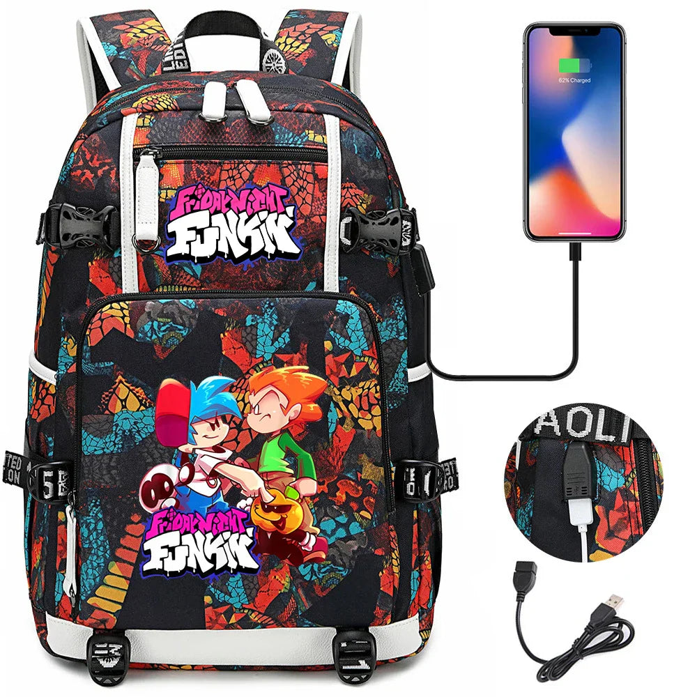 Friday Night Funkin Backpacks For School Multifunction USB