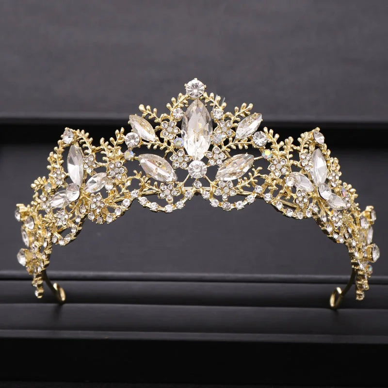 Wedding Crown Gold Silver Color Rhinestone Crystal Diadem