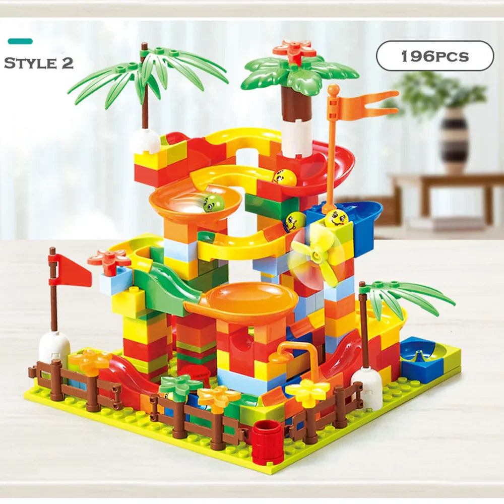 New Marble Race Run Block Small Size Building