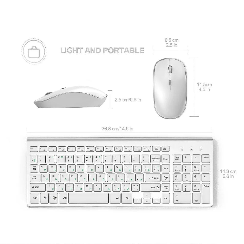 Russian version 2.4g wireless keyboard and mouse, ergonomics,