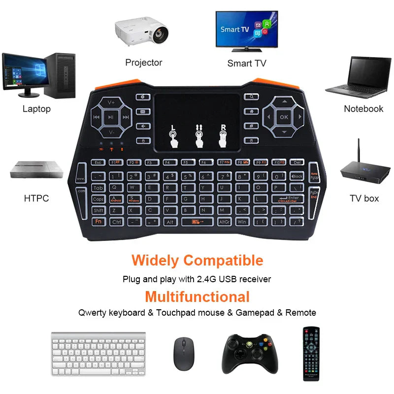 i8 Plus No Backlit 2.4GHz Mini Wireless Keyboard