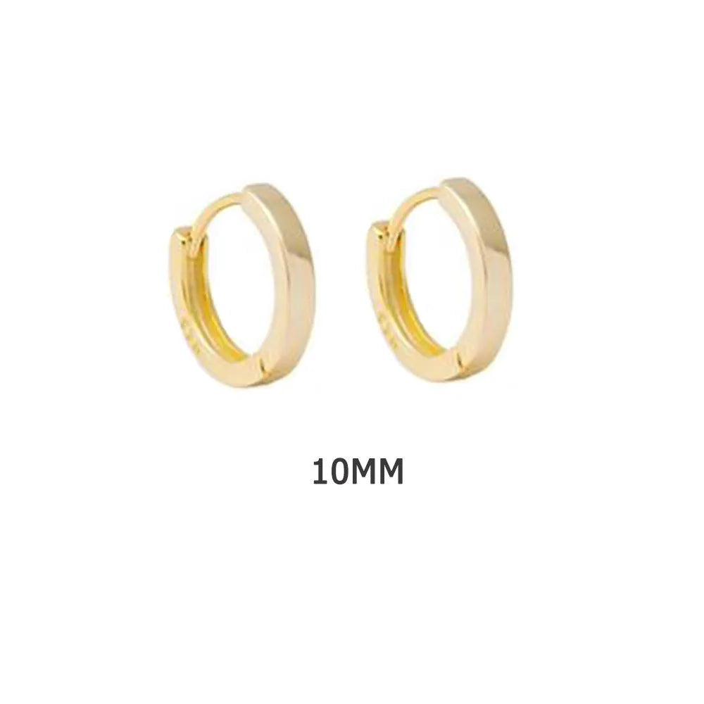 ANDYWEN 925 Sterling Silver Gold Plain 5mm 6mm