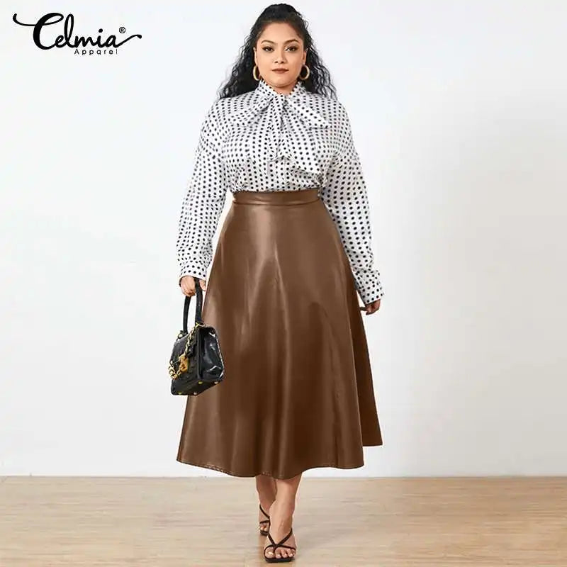 Plus Size Party Midi Skirt 2023 Autumn Women
