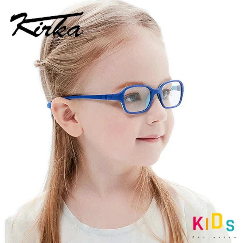 Kirka Flexible Myopia Optical Children Glasses Frame Solid