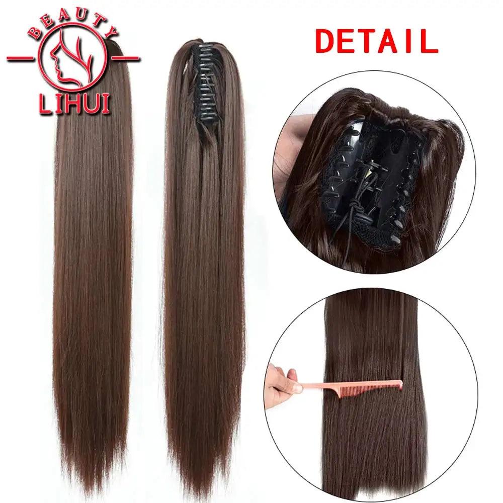 22inch Claw Clip On Ponytail Hair Extension Synthetic