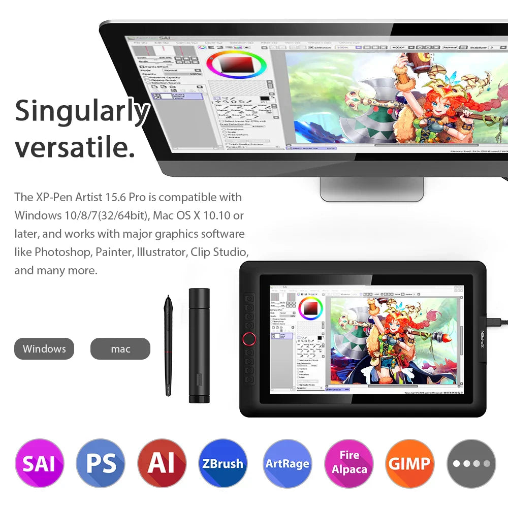 XPPen Artist 15.6 Pro Drawing Tablet Graphic Monitor