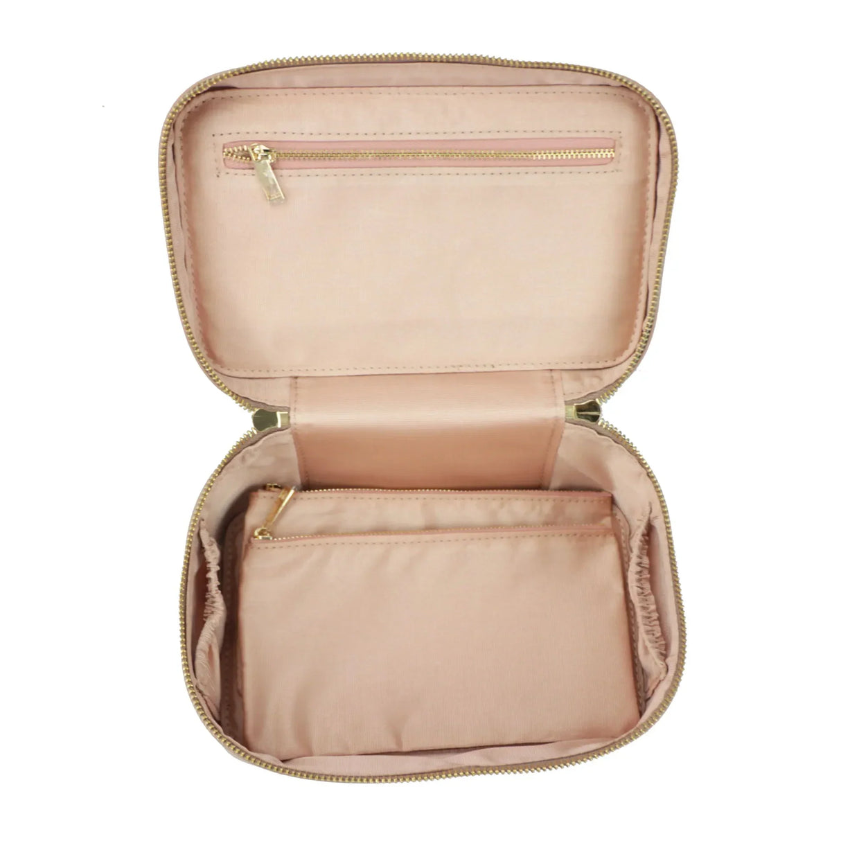Ladies Saffiano Split Leather Travel Toiletry Case Bag