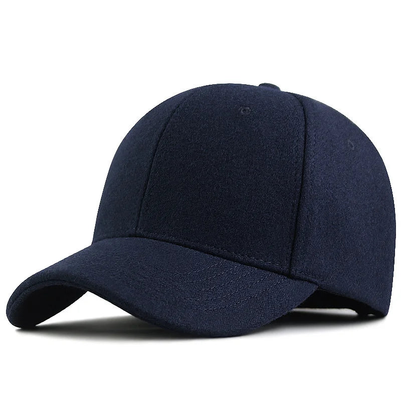 Male Winter large size felt baseball cap big