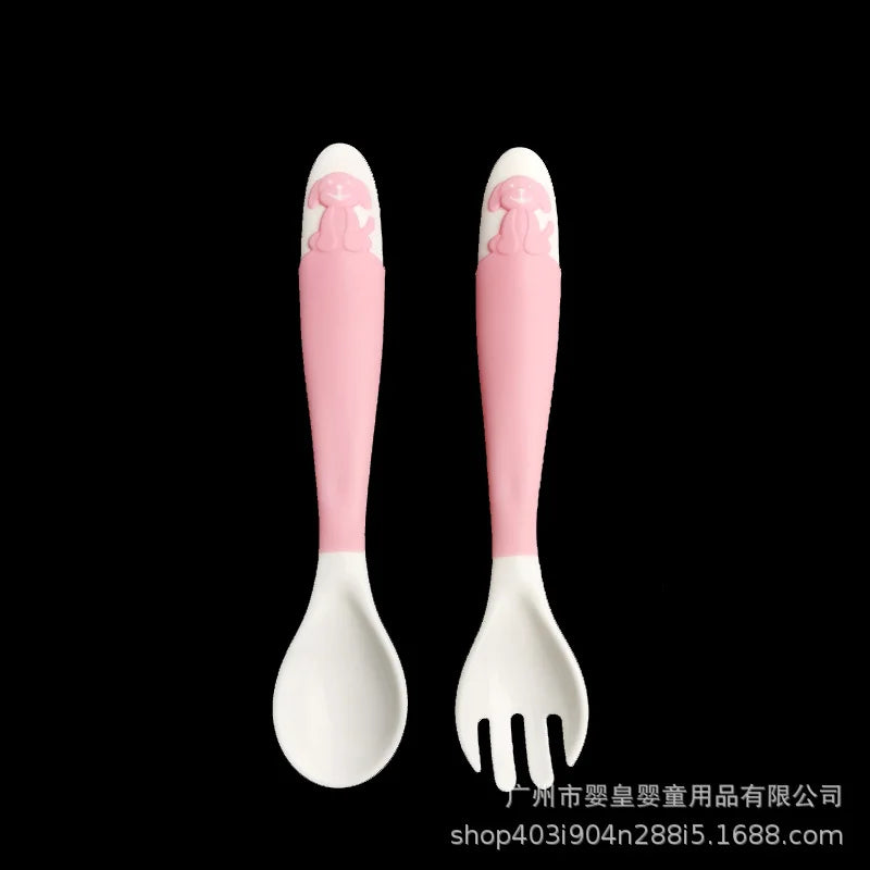 Baby Feeding Spoon+Fork Learn to eat Training Complementary