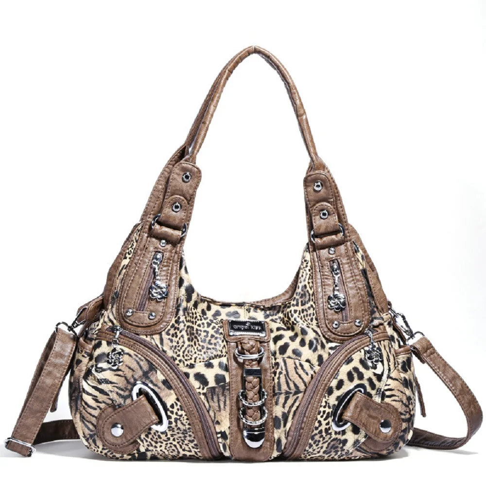 Angelkiss Women Handbags Leopard Bag Top-handle Handbag Fashion