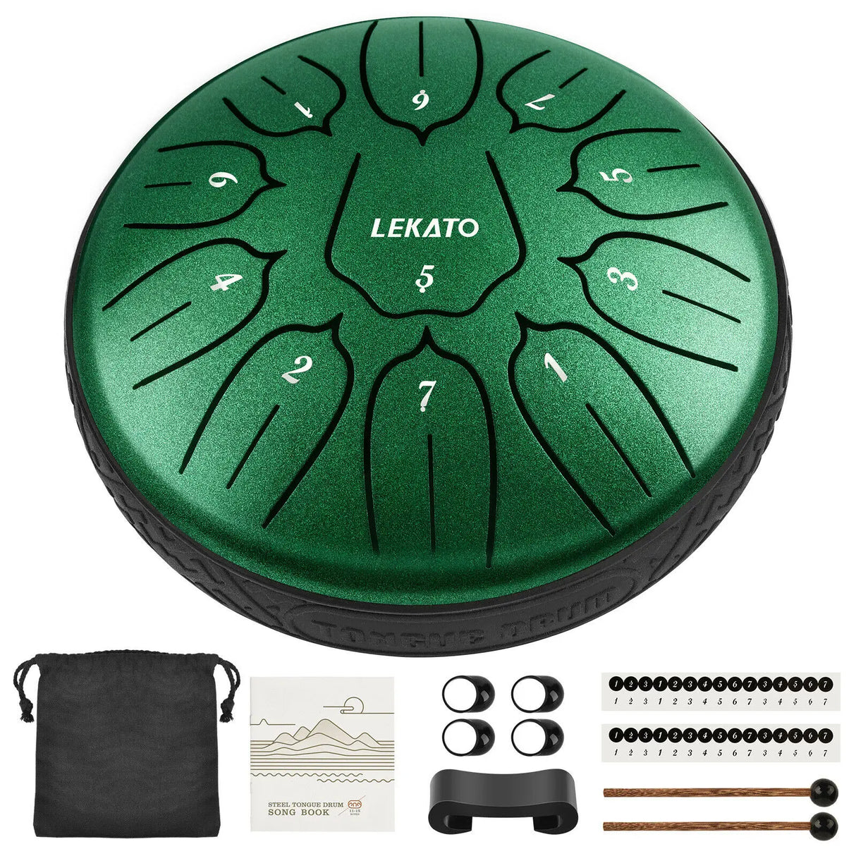 LEKATO 6'' Tongue Drum 11 Notes D Tune