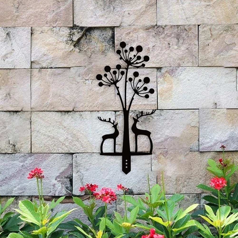 Creative Flower Sculpture Silhouette Garden Decor Outdoor Metal