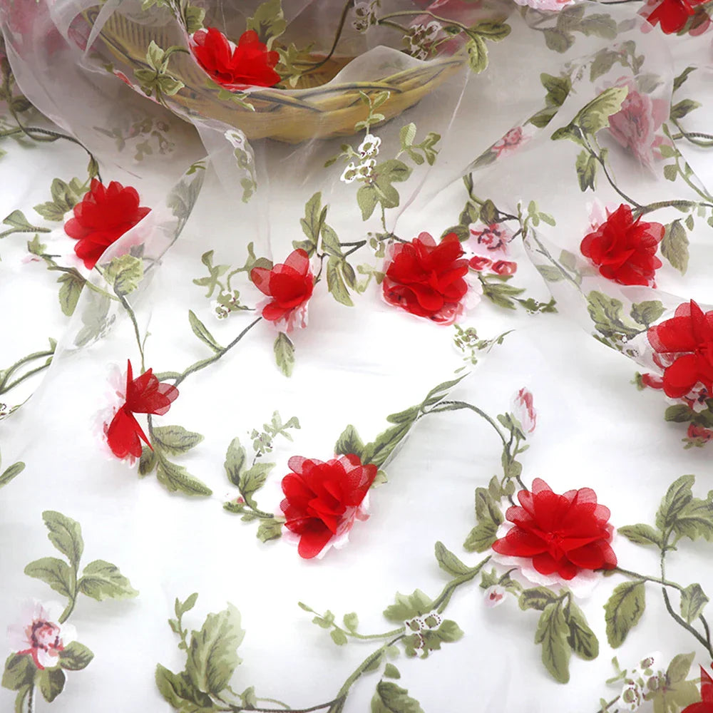 H717 90*140cm Organza Fabric Soluble Shabby Lace for