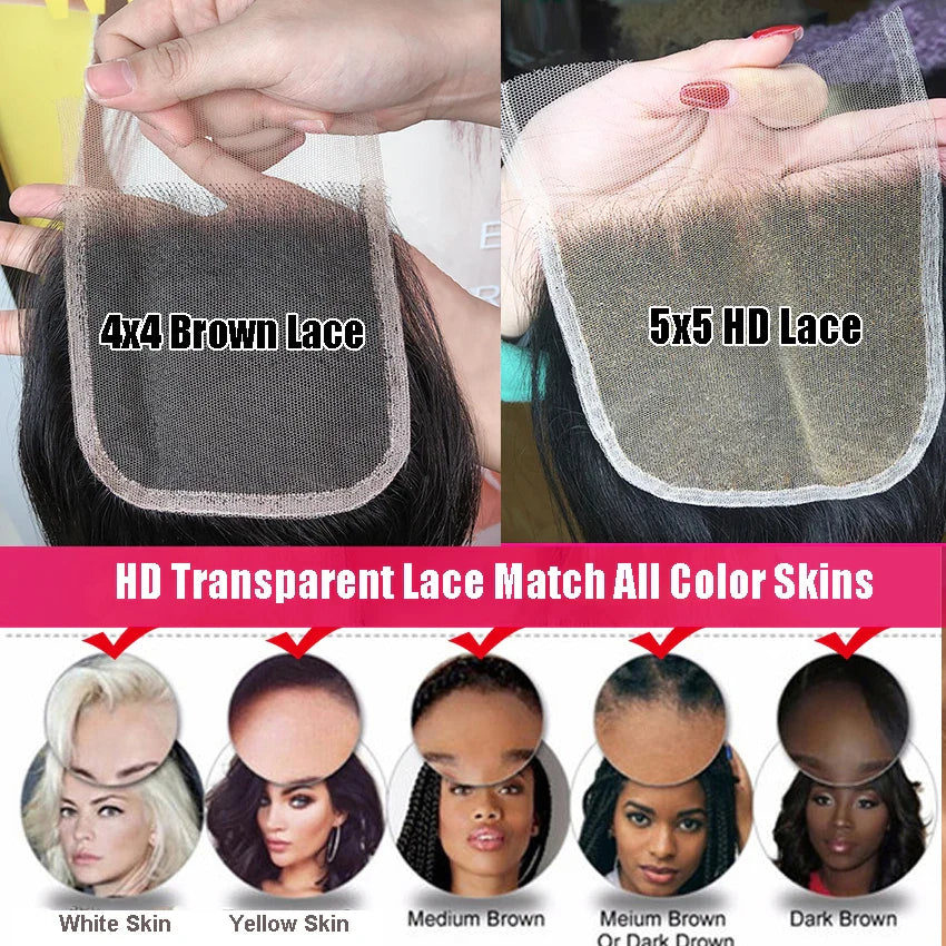 30 Inch Deep Wave Bundles With Closure 5x5