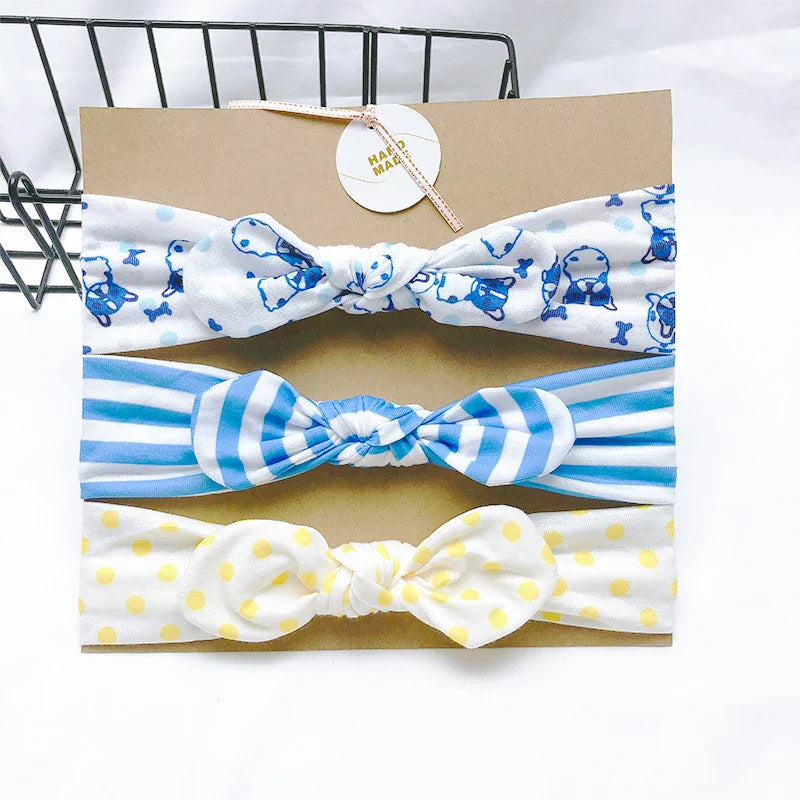 3pcs/lot Solid Nylon baby headband Bow Headbands For