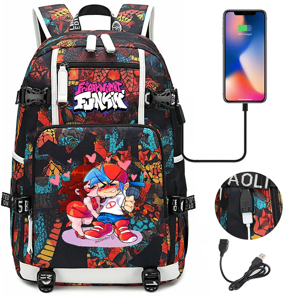 Friday Night Funkin Backpacks For School Multifunction USB