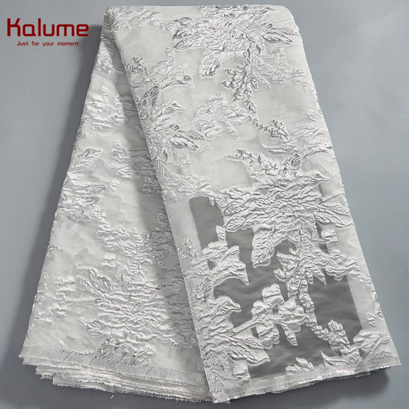 African Tulle Lace Fabric 2024 Satin Nigerian Brocade