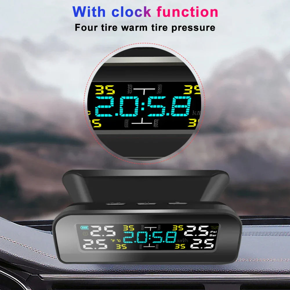 Car TPMS Tire Pressure Alarm Monitor System Temperature