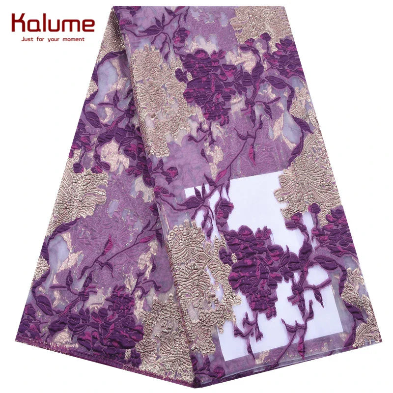 African Tulle Lace Fabric 2024 Satin Nigerian Brocade