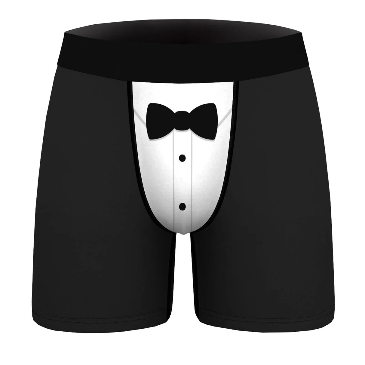 Mens Christmas Printed Shorts Underwear Mid Waist Elastic