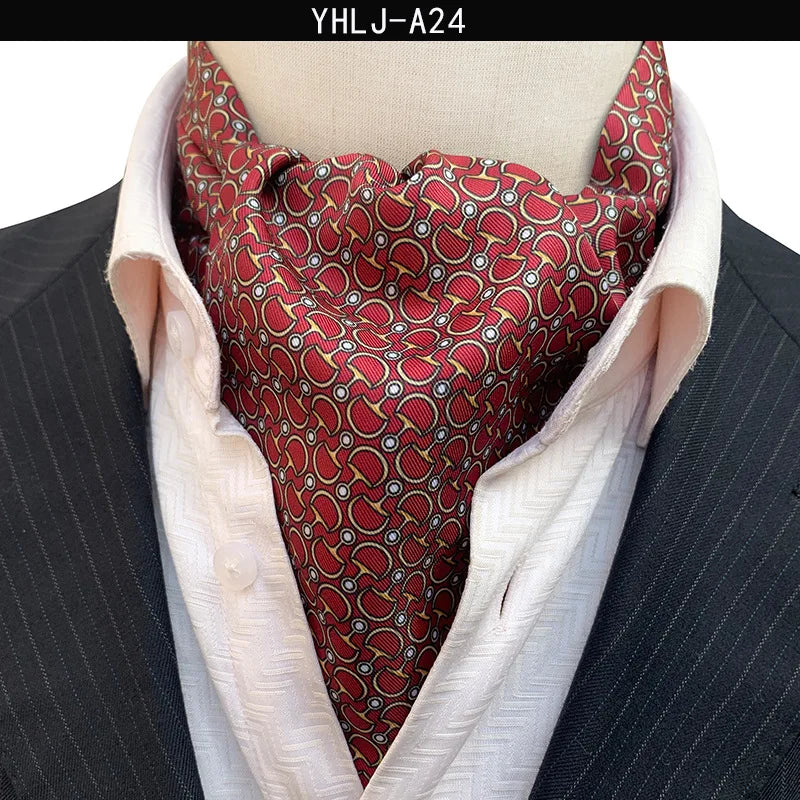 Men Vintage Polka Dot Wedding Formal Cravat Ascot