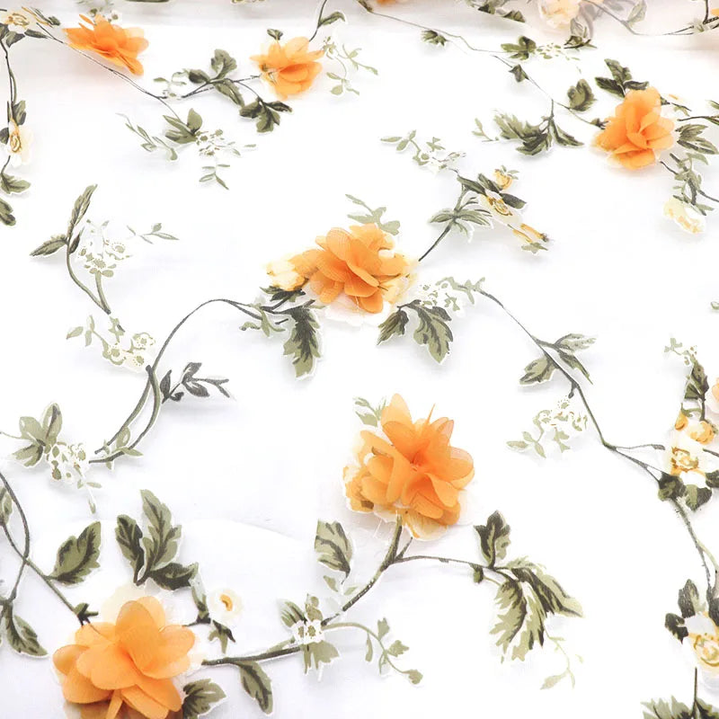 H717 90*140cm Organza Fabric Soluble Shabby Lace for