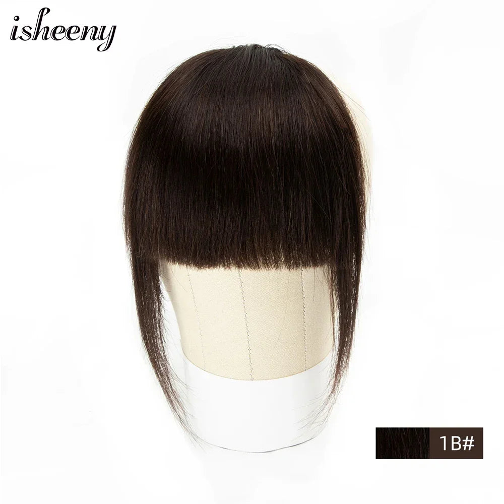 Isheeny Human Hair Bangs 3 Clips In Black
