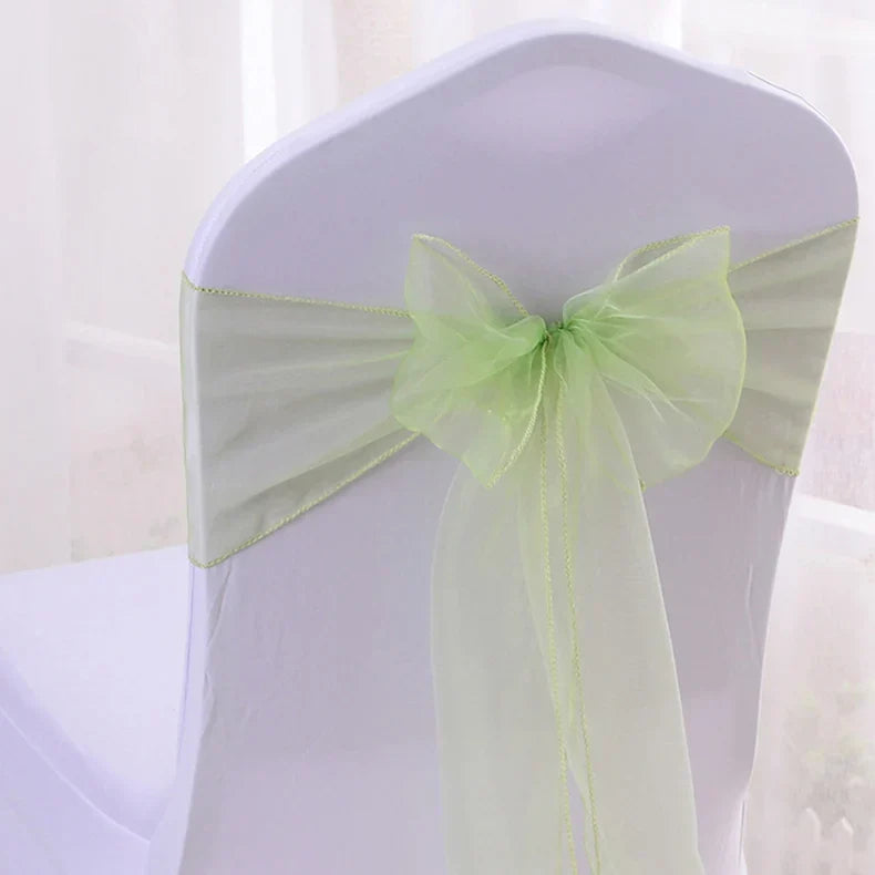 50/100pcs High Quality Sash Organza Chair Sashes Wedding