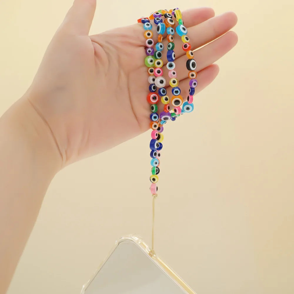 2022 New Evil Eyes Multicolor Glazed Round Beaded