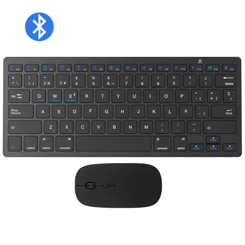 Bluetooth Keyboard Mouse Combo Ultra-Slim Mute Keycap Wireless