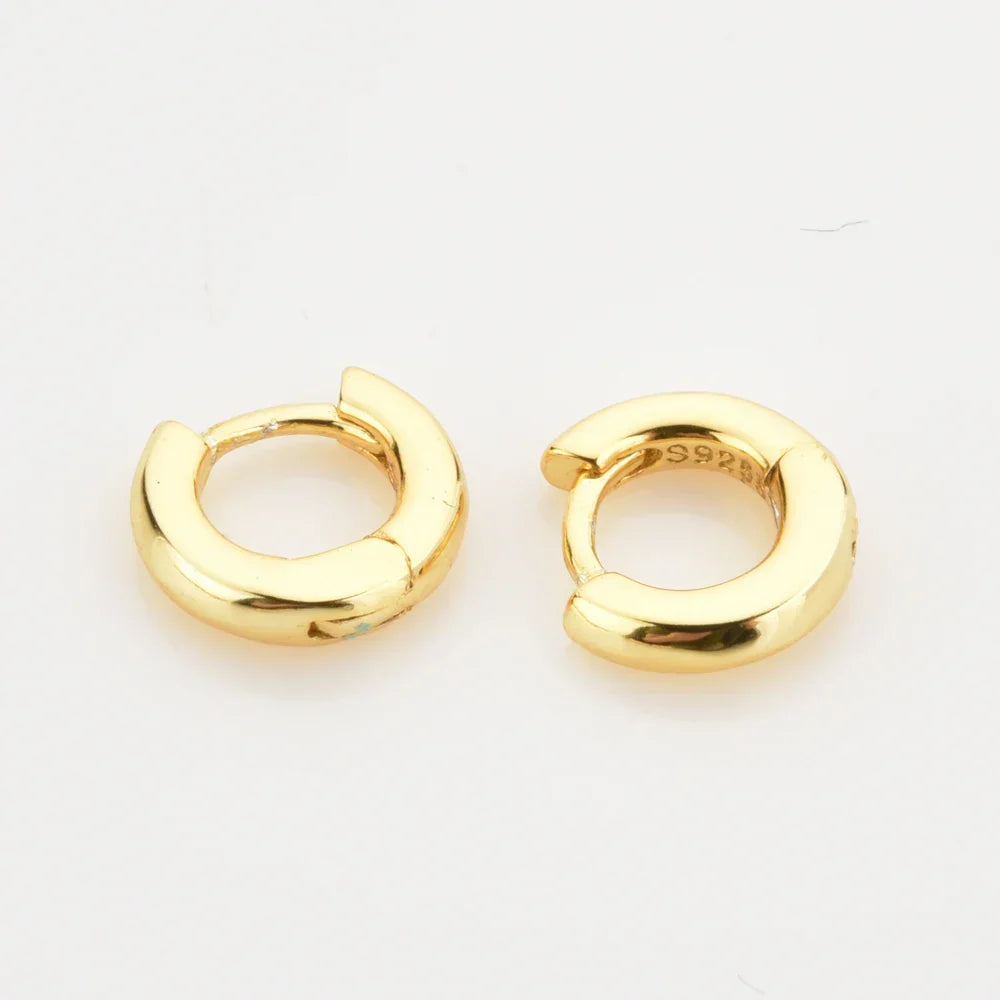ANDYWEN 925 Sterling Silver Gold 5mm -12mm Plain