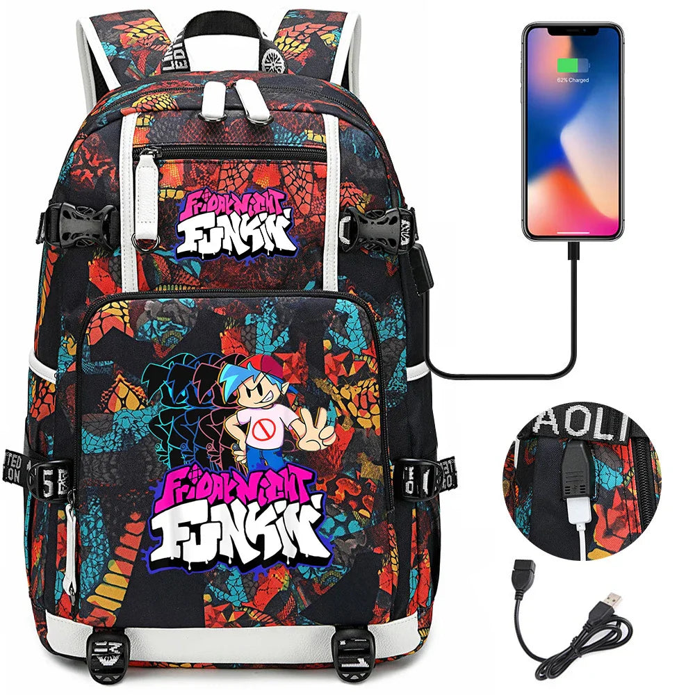 Friday Night Funkin Backpacks For School Multifunction USB