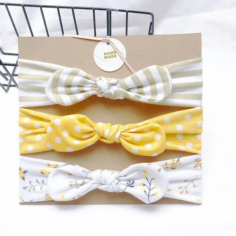 3pcs/lot Solid Nylon baby headband Bow Headbands For