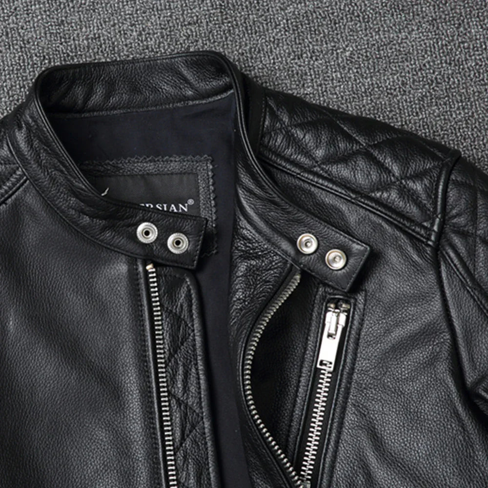 2021 New fashion Men Leather Jacket 100% Genuine