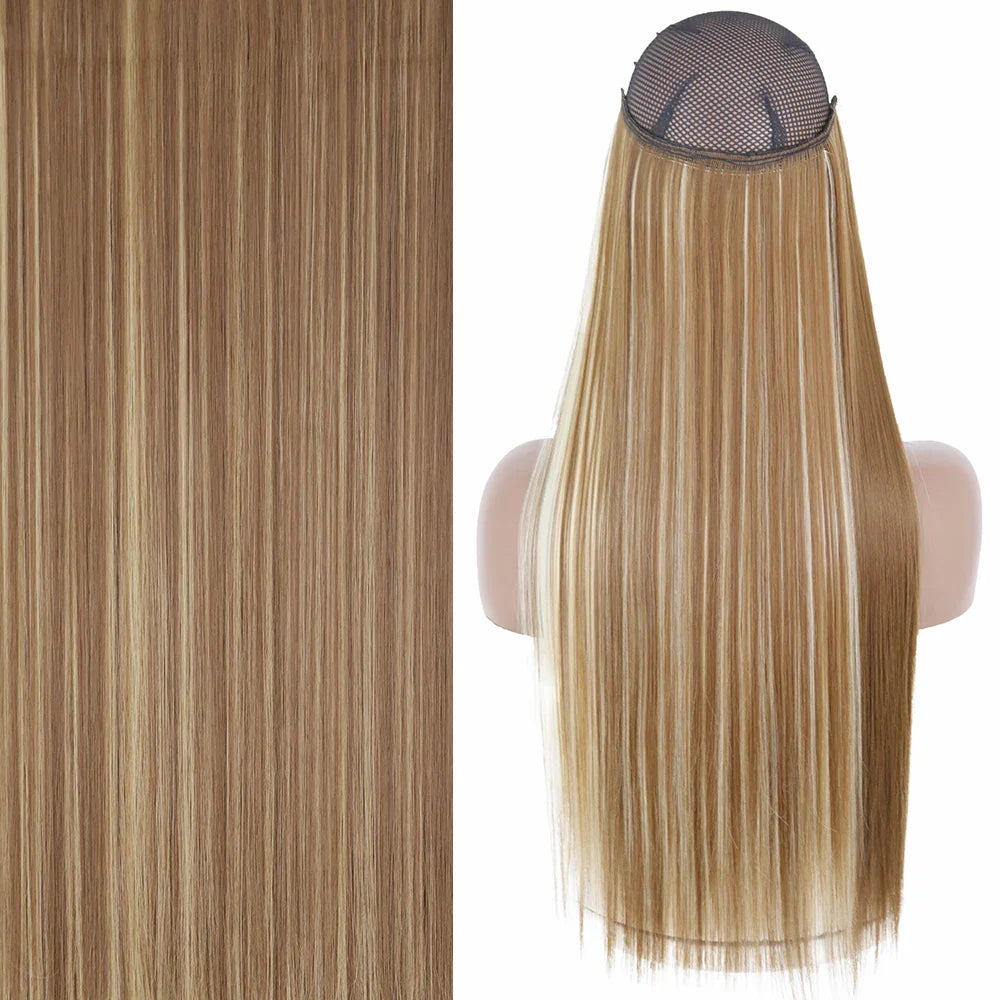 MERISIHAIR Synthetic No Clip Invisible Wire Hair Extensions