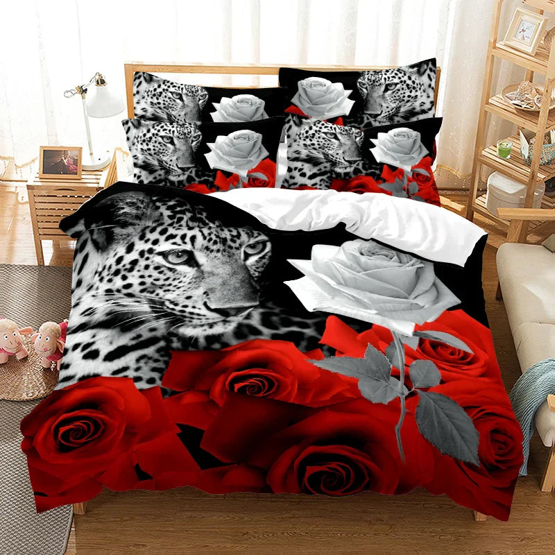 Red Rose Bedding Set Quilt Duvet Cover Comforter