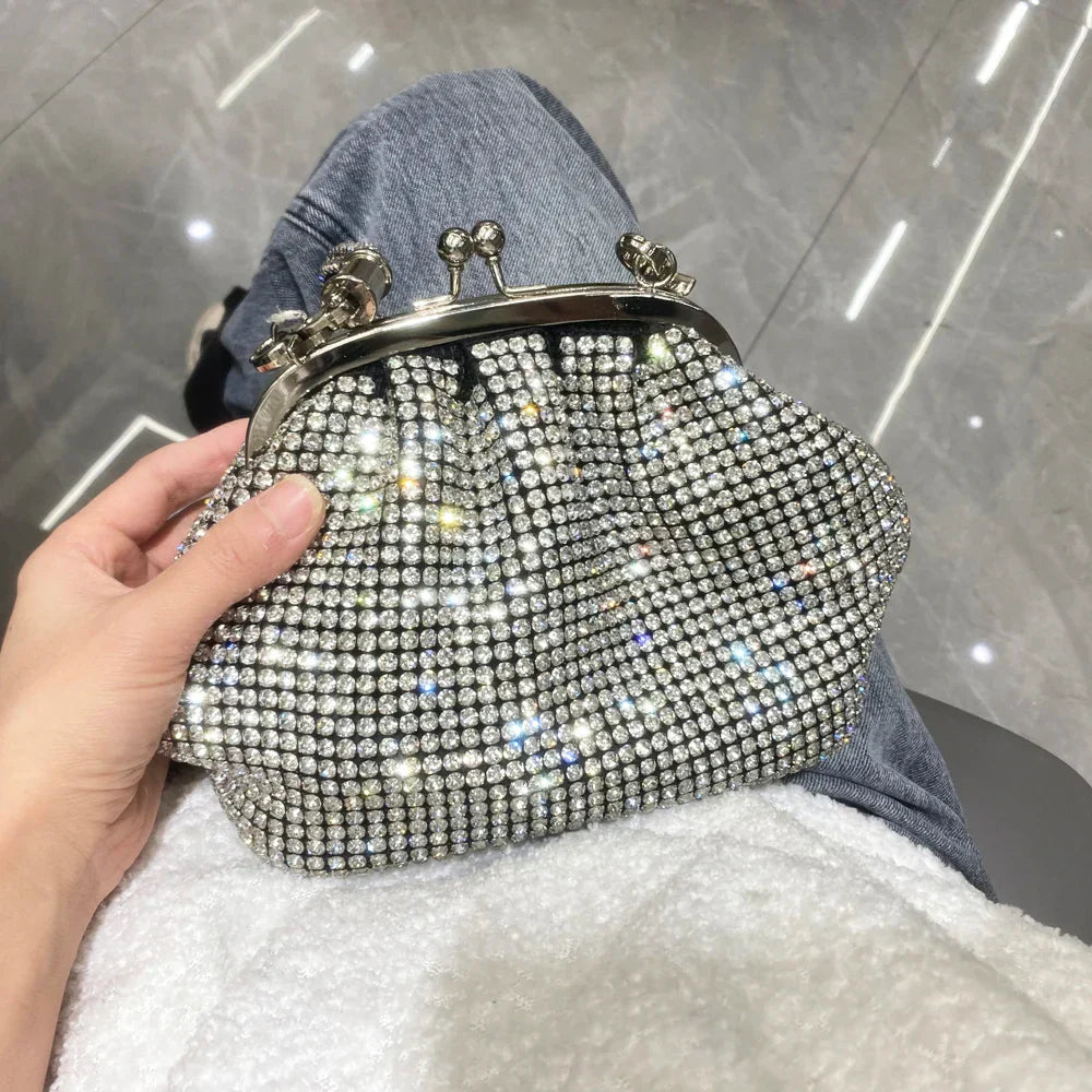 Handle Rhinestones Evening clutch Bag Purses and handbag