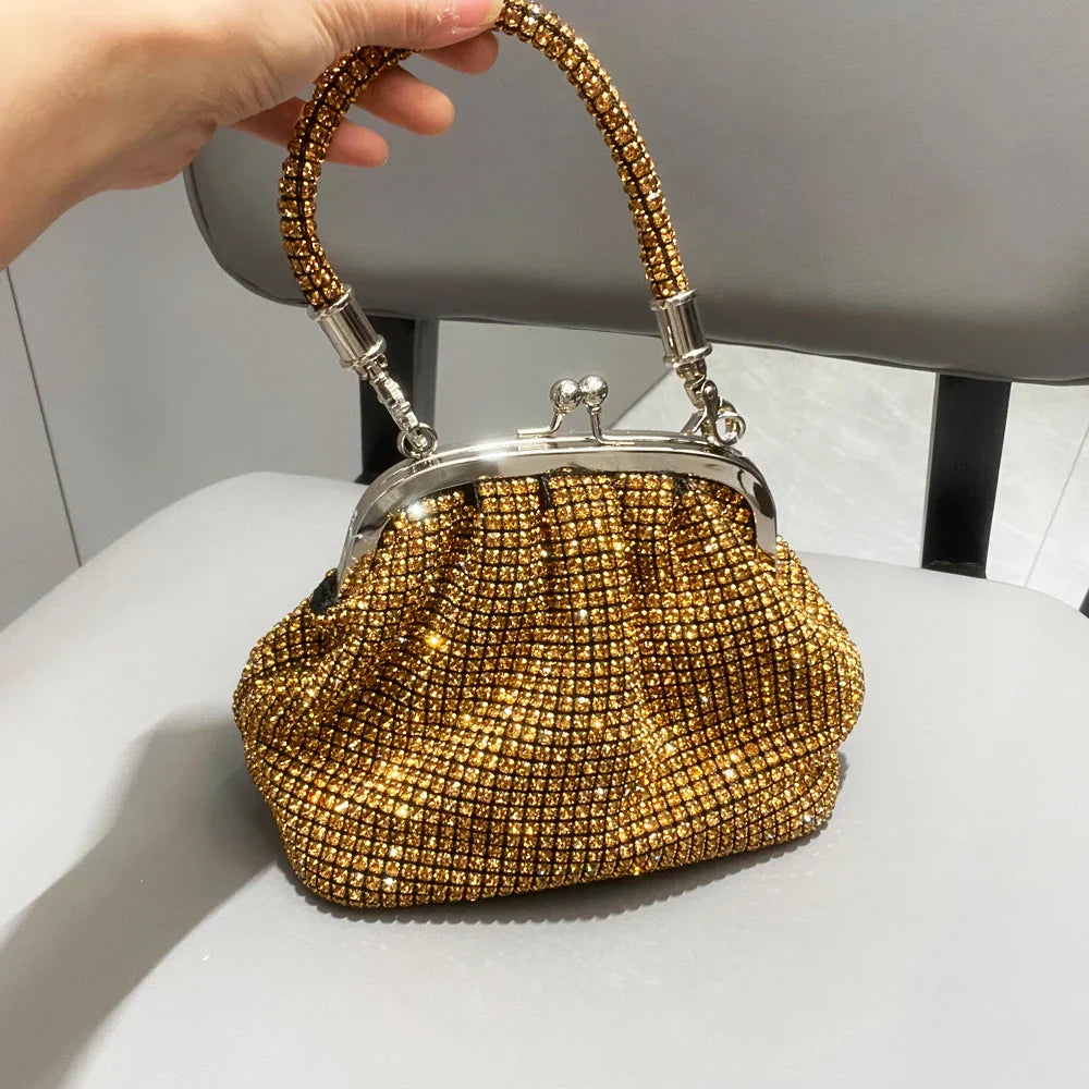 Handle Rhinestones Evening clutch Bag Purses and handbag