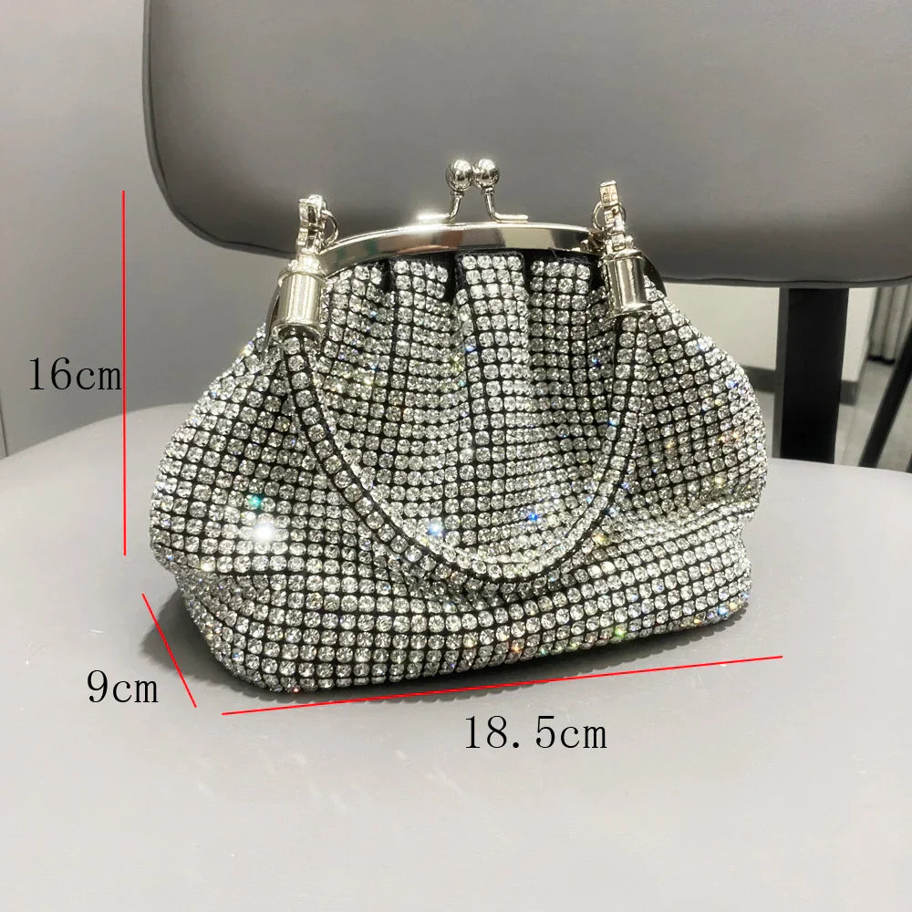Handle Rhinestones Evening clutch Bag Purses and handbag